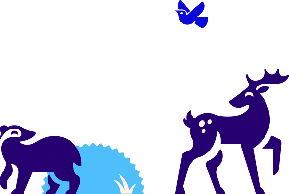 Deer and badger graphic