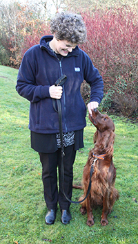 Julia and Bridie training - walk nicely